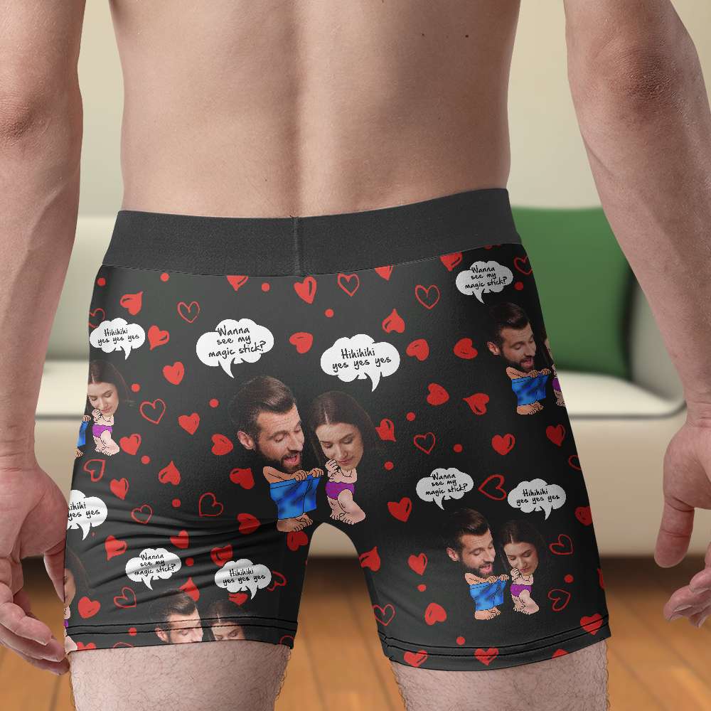 Personalized Couple's Magic Stick Boxers & Briefs Boxer Briefs PopCulturePrints