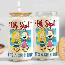 Load image into Gallery viewer, Personalized &#39;Oh Sip!&#39; Girls Trip Bestie Glass Can
