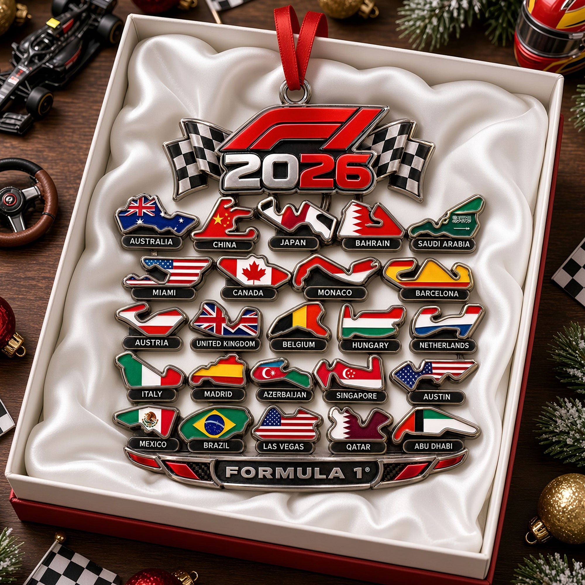 Celebrate the Race with Our Legend Teams Race Track Acrylic Ornament - Personalized Christmas Gifts