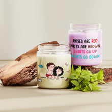 Load image into Gallery viewer, Personalized Couple Scented Candle - Roses Are Red, Nuts Are Brown Scented Candle PopCulturePrints
