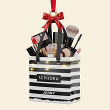 Load image into Gallery viewer, &quot;For the Makeup Lovers: A Personalized Christmas Ornament - Perfect Gift for Beauty Enthusiasts&quot; Ornament PopCulturePrints
