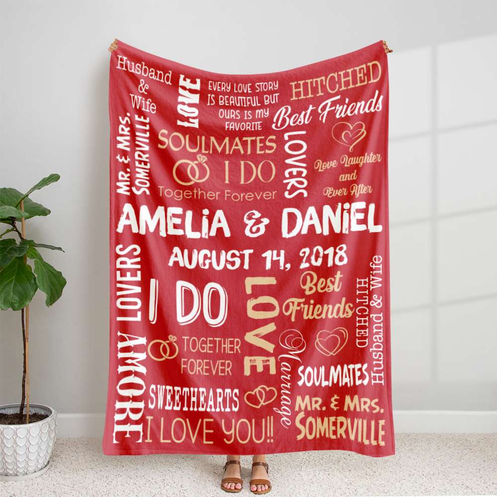 Personalized Soulmate Blanket for Couples - Custom Couple Gift Blanket PopCulturePrints