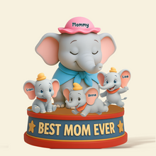Load image into Gallery viewer, &quot;Best Mom Ever&quot; - Personalized Elephant Mom Acrylic Plaque - Perfect Gift for Mom, Grandma, or Any Elephant Lover Shaped Plaques PopCulturePrints
