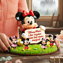 Load image into Gallery viewer, Disney Mom: Like Regular Mom But More Magical - Personalized Acrylic Plaque for Mother's Day, Grandma and More Shaped Plaques PopCulturePrints
