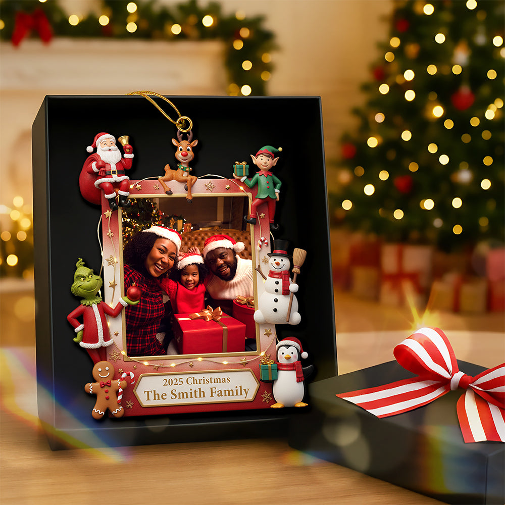 Christmas Picture Frame Acrylic Ornament - Custom Photo Gifts For Family 01HYQN071125 Ornament PopCulturePrints