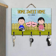 Load image into Gallery viewer, Personalized Home Sweet Home Couple Key Hanger | Cartoon Character Design
