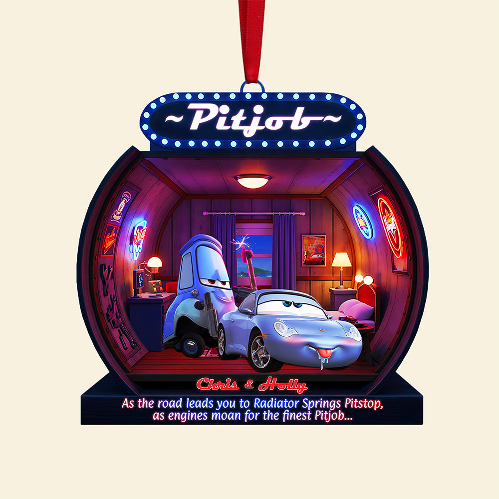 "As the road leads you to Radiator Springs, Personalized Gifts for Christmas - Custom Acrylic Ornament for Couples, Friends, Family" Ornament PopCulturePrints