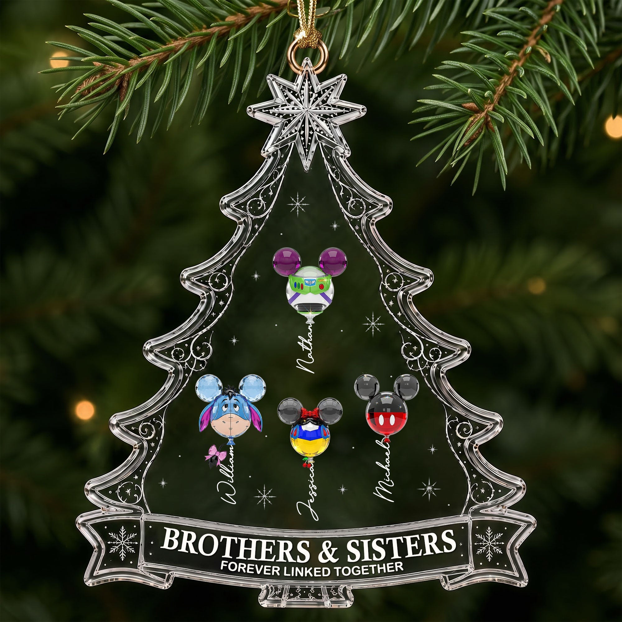 Our Family Bond Christmas Ornament - Personalized Gift for Siblings Ornament PopCulturePrints
