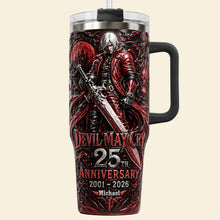Load image into Gallery viewer, Celebrate 25 Years of Adventure - Evil Hunt 40oz Tumbler With Handle - Personalized Gifts for Gamers Tumbler Cup PopCulturePrints
