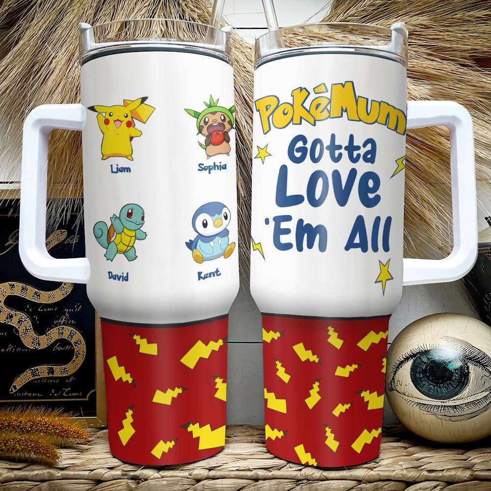 Customizable Pokémon Inspired Tumbler for Mom - Perfect Mother's Day Gift