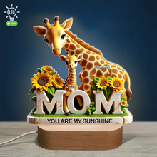 Load image into Gallery viewer, You Are My Sunshine - Personalized Giraffe Mom LED Light - Unique Gift for Mom and Grandma Led Night Light PopCulturePrints

