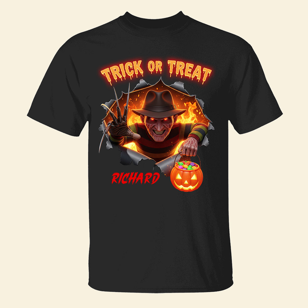 "Trick or Treat" - Classic Horror Shirt - Personalized Halloween Gift for Movie Fans Shirts PopCulturePrints
