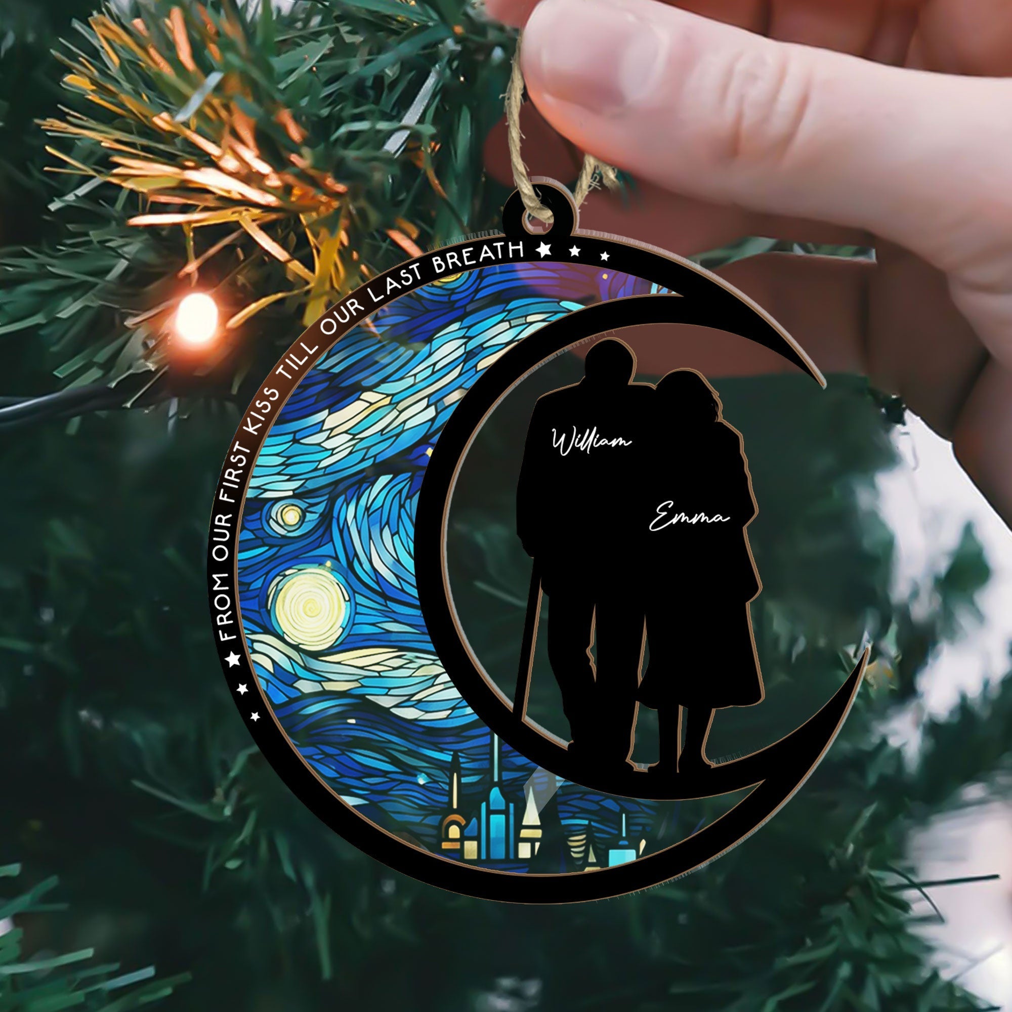 From Our First Kiss Till Our Last Breath - Personalized Suncatcher Ornament Suncatcher Ornament PopCulturePrints