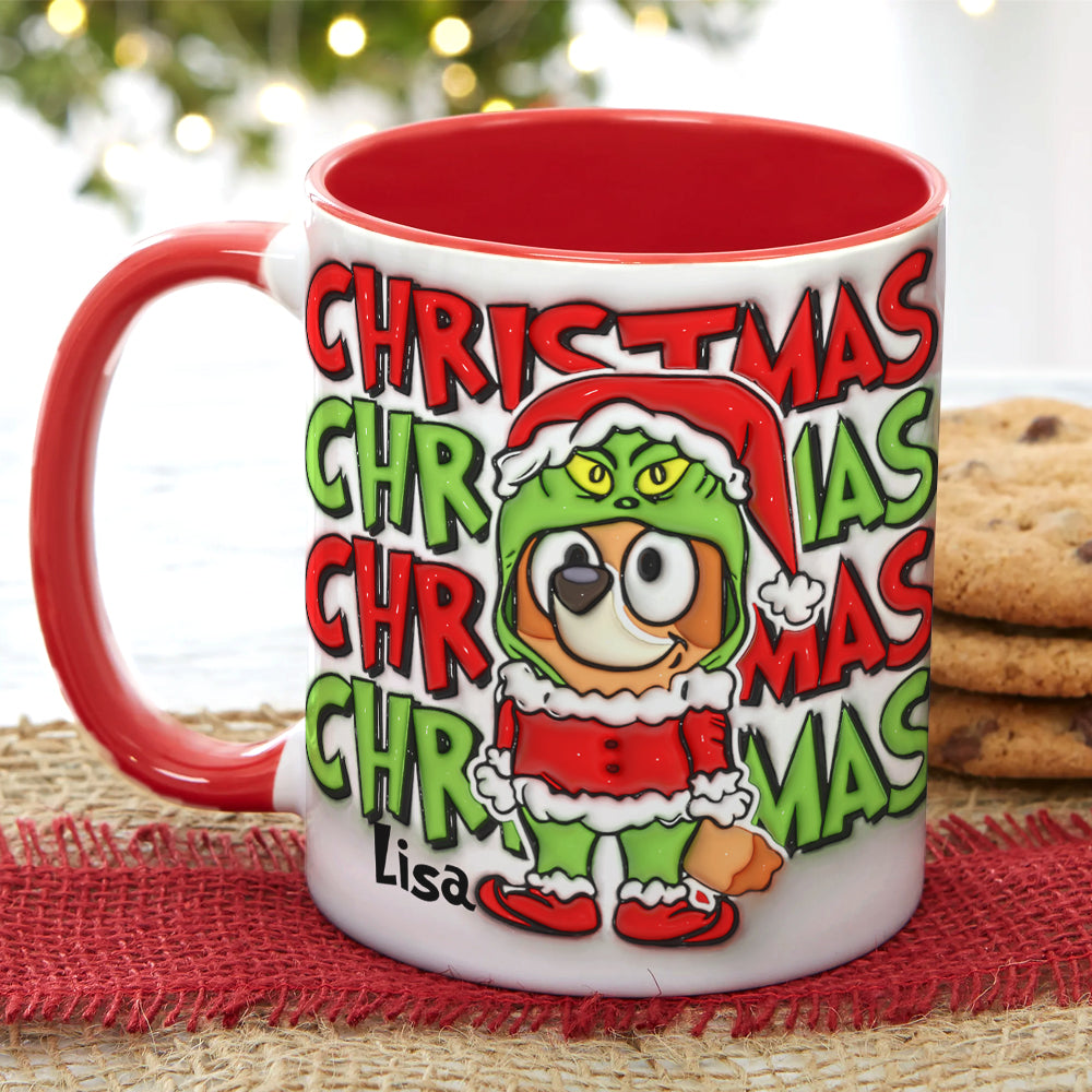 Personalized Christmas Mug for Movie Fans - Custom Name Grinch Style