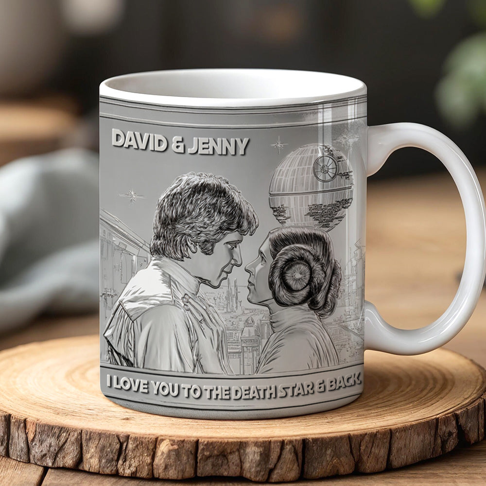 I Love You to the Death Star & Back - Galaxy Couple Mug Coffee Mug PopCulturePrints