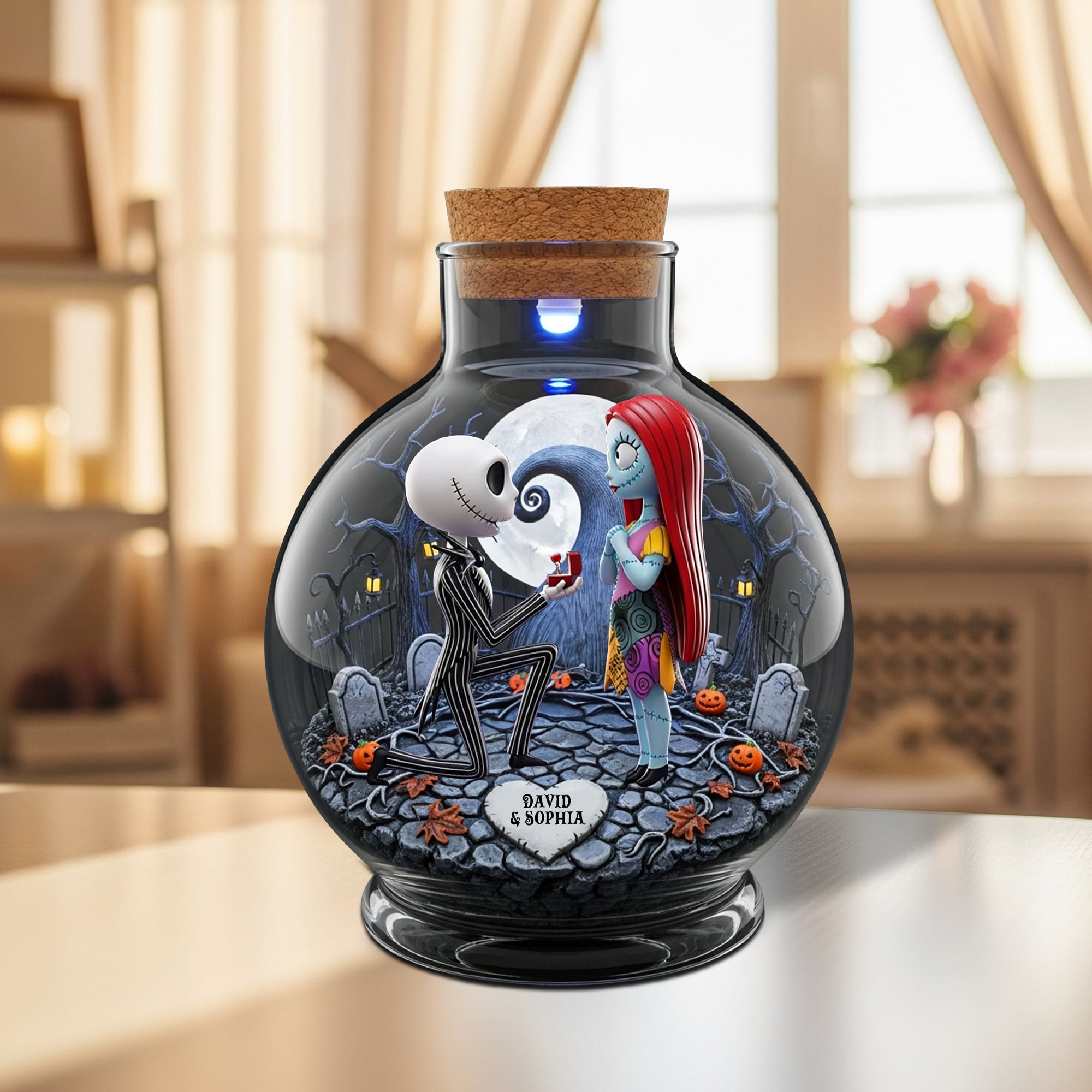 "Love Never Dies" - Personalized Horror Couple Plaque - Unique Gift for Couples, Friends, and Loved Ones Shaped Plaques PopCulturePrints