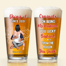 Load image into Gallery viewer, Personalized Couple Beer Glass - Custom Gift for Him and Her Beer Glasses PopCulturePrints
