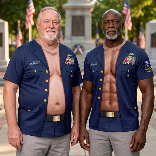 Celebrate Your Service with Pride - Proud Coastal Service Military Shirt - Personalized Gift for Veterans AOP Products PopCulturePrints