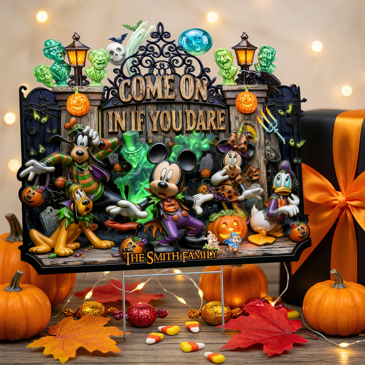 "Come On In If You Dare" - Personalized Scared Squad Yard Sign for Halloween