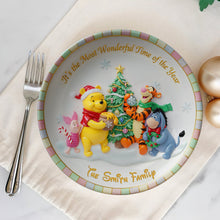 Load image into Gallery viewer, &quot;It’s the Most Wonderful Time of the Year&quot; - Custom Round Plate, Personalized Gift for Families and Friends Ceramic Round Plate PopCulturePrints

