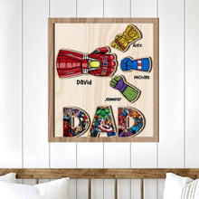 Load image into Gallery viewer, Custom Superhero Dad and Kids Wooden Art - Personalized Gift Wood Sign PopCulturePrints

