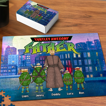 Load image into Gallery viewer, Turtley Awesome Dad - Personalized Jigsaw Puzzle for Kids Jigsaw Puzzles PopCulturePrints
