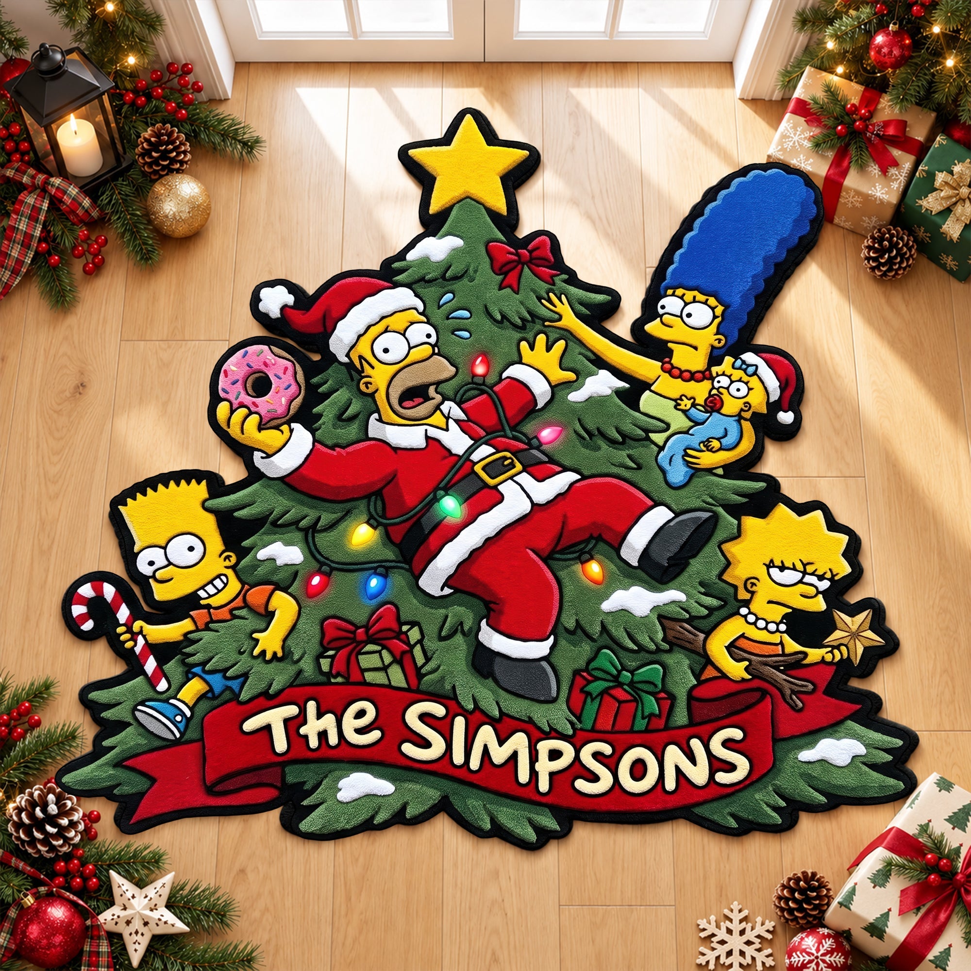 Bring Holiday Cheer Home - Cheerful Cartoon Family Doormat - Personalized Christmas Gift for Everyone Doormat PopCulturePrints