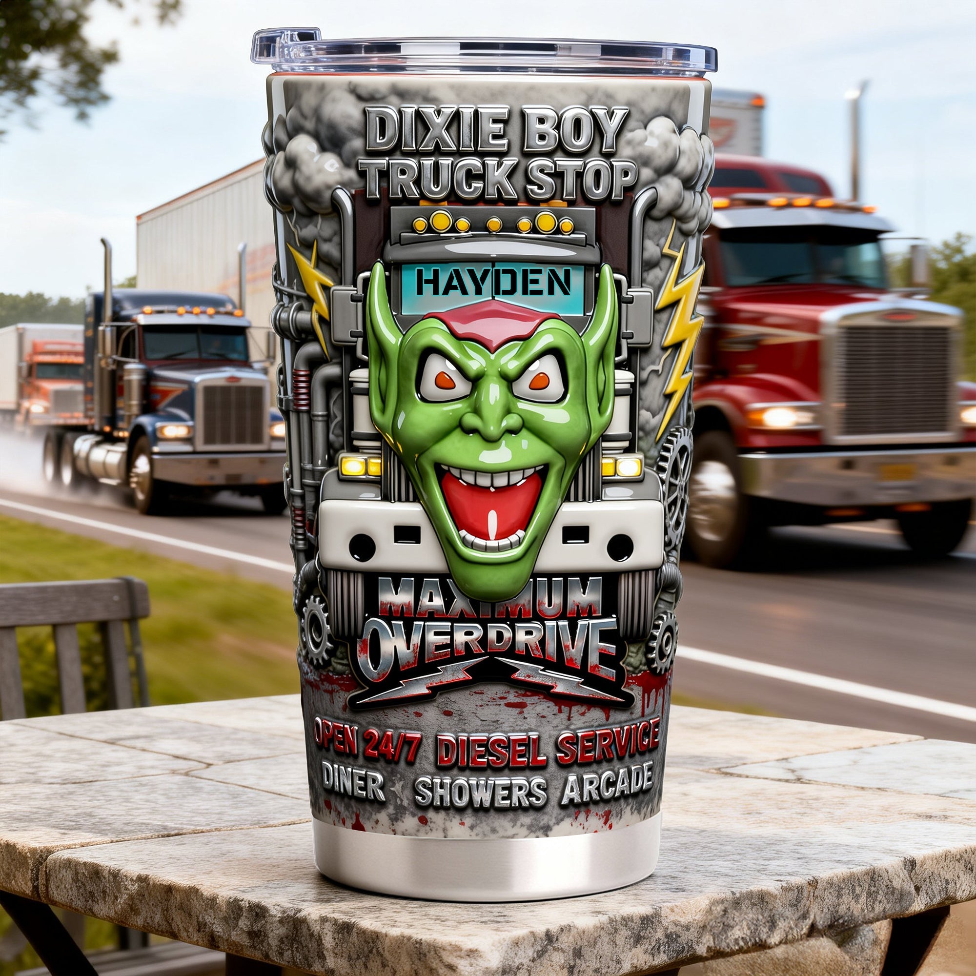 Fierce Trucking Spirit - Fierce Trucker 20oz Tumbler, Personalized Gift for Truck Drivers & Enthusiasts Tumbler Cup PopCulturePrints