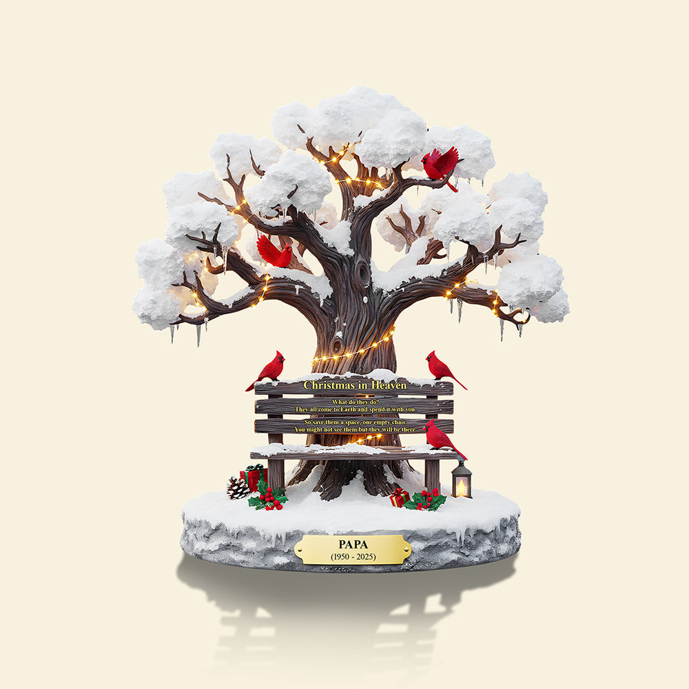 Christmas in Heaven - Personalized Memorial Gift for Family with Cardinal Acrylic Plaque Shaped Plaques PopCulturePrints