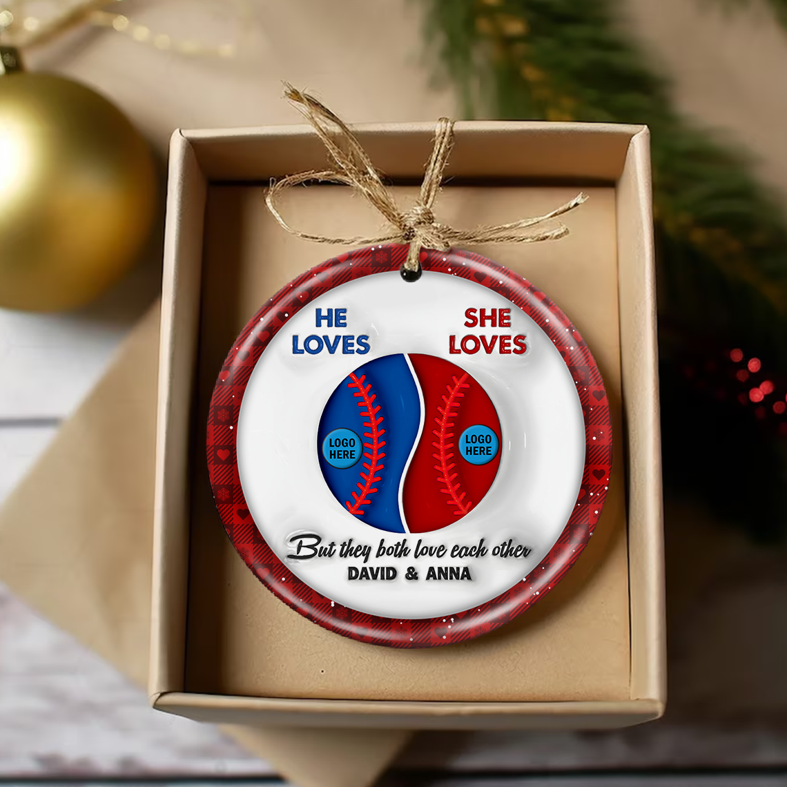 Custom Baseball Fan Christmas Ornament - Personalized Gift Ornament PopCulturePrints