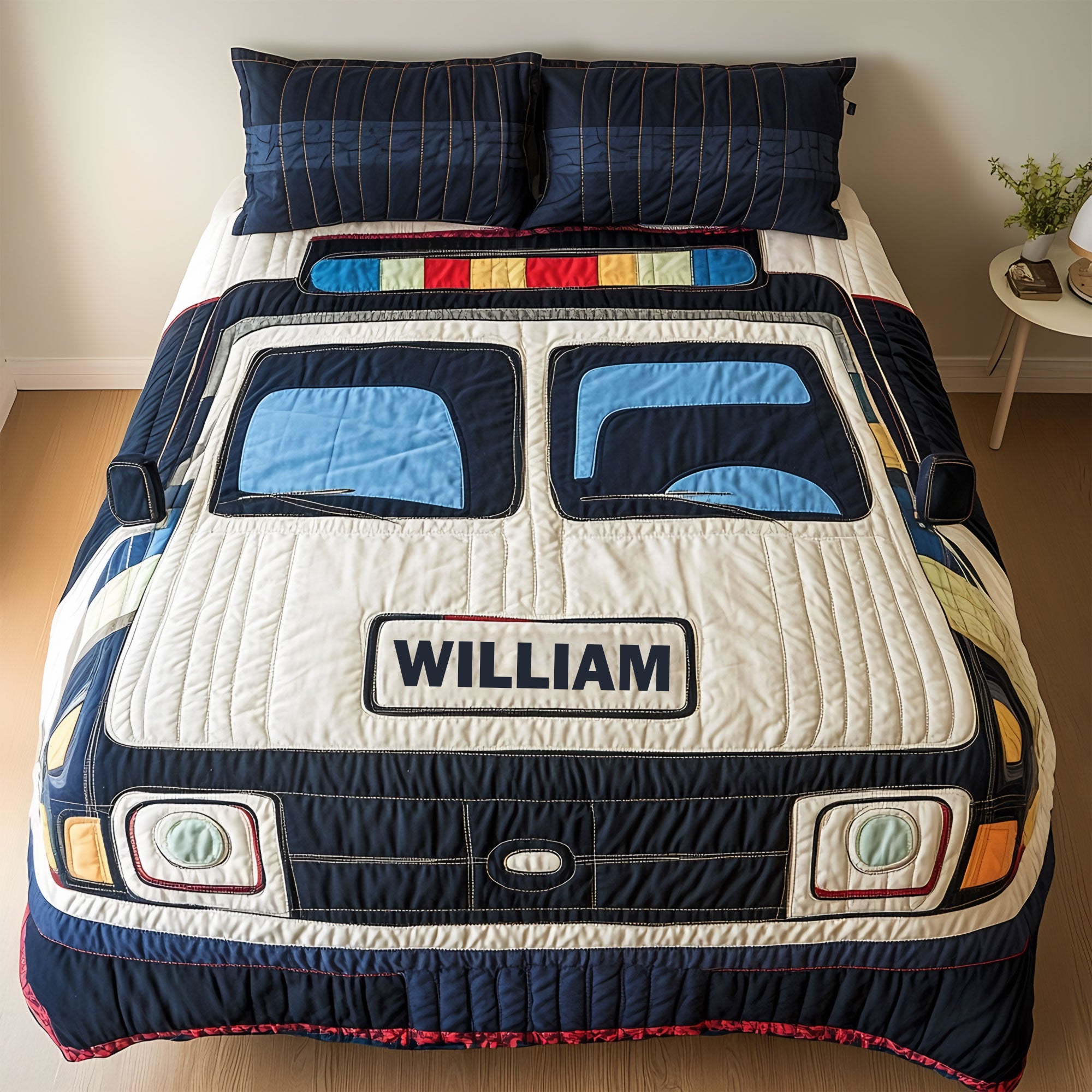 Personalized Police Car Quilt Bedding Set - Unique Gifts for Police Officers Blanket PopCulturePrints