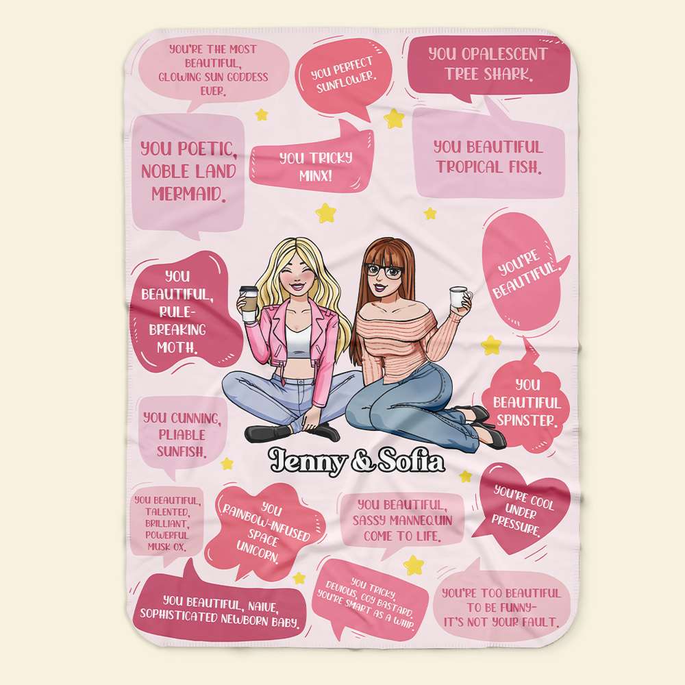 Personalized Besties Blanket - Fun Quotes for Friendship Blanket PopCulturePrints