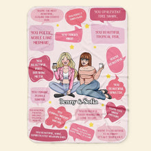 Load image into Gallery viewer, Personalized Besties Blanket - Fun Quotes for Friendship Blanket PopCulturePrints
