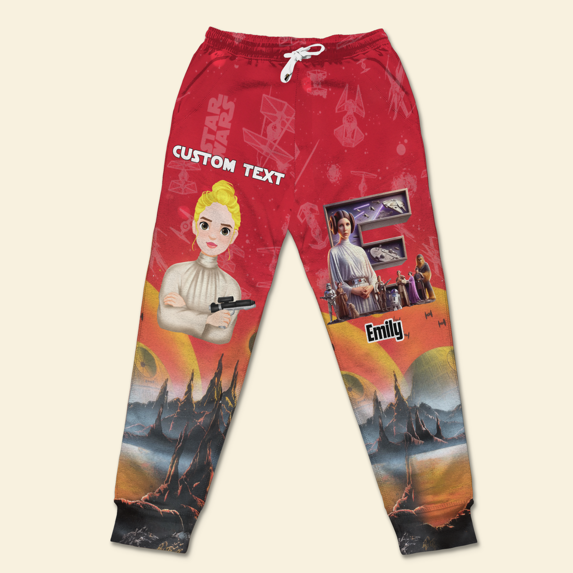 "A Galaxy of Comfort!" - Personalized Sweatpants for Movie Lovers - Custom Gifts for Fans and Occasions Shorts and Pants PopCulturePrints