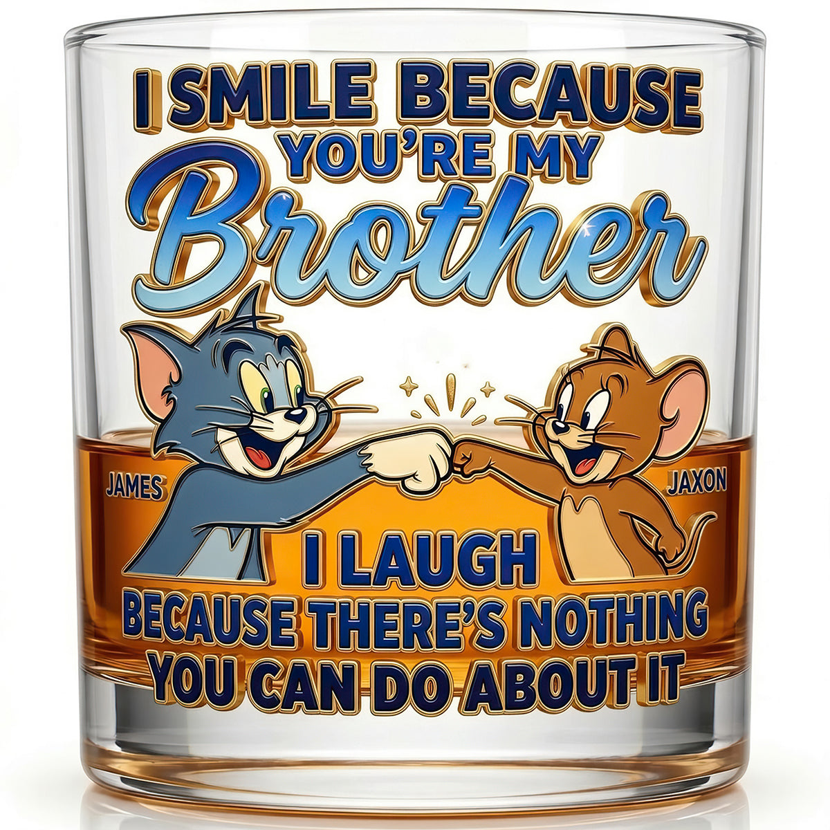 I Smile Because You're My Brother - Funny Personalized Round Glass Gift