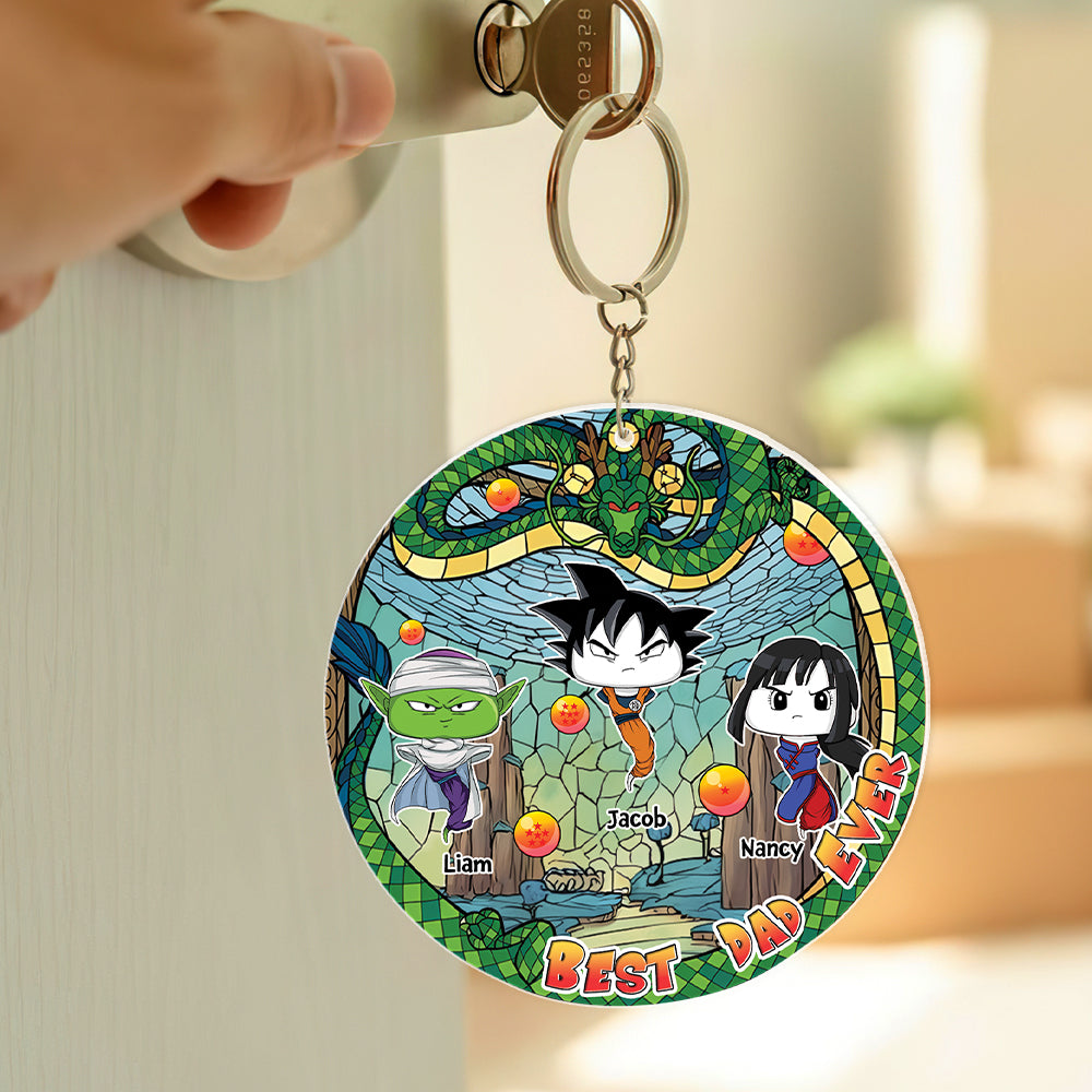 Personalized Dragon Culture Dad Keychain for Father's Day Keychains PopCulturePrints