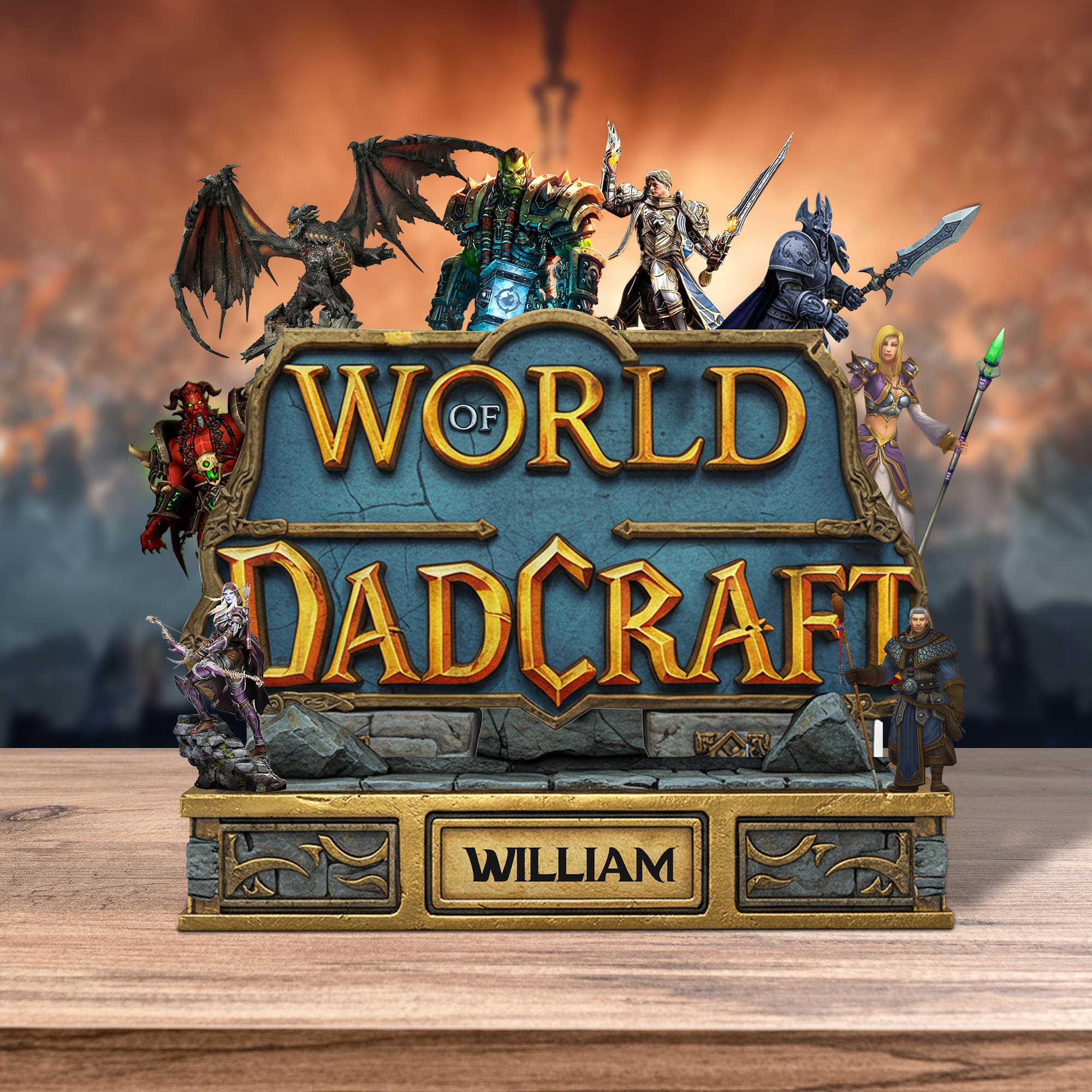 "Level Up Your Dad's Game!" - Personalized Acrylic Plaque - Gift for Game Loving Dad, Grandpa, or Gaming Enthusiast Shaped Plaques PopCulturePrints