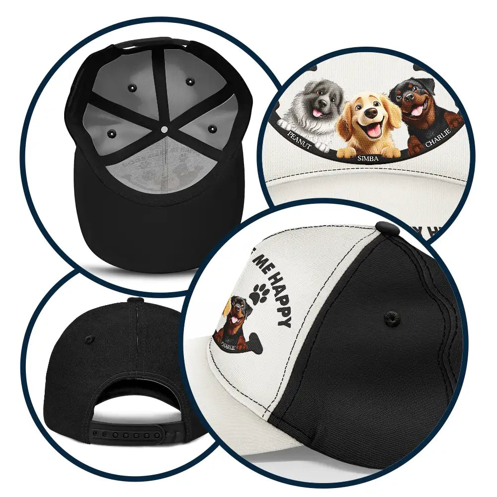 Dogs Make Me Happy - Personalized Classic Cap for Dog Lovers Classic Cap PopCulturePrints