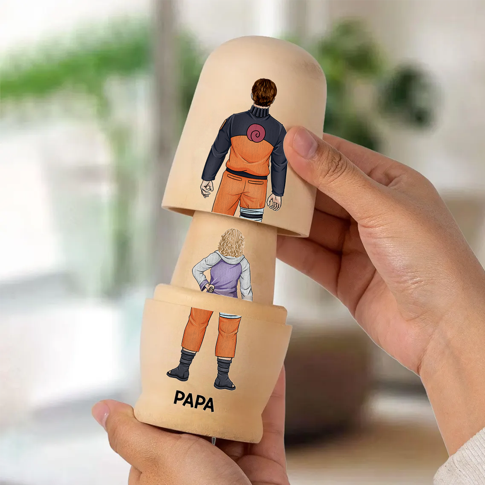"Celebrate Love with Our Legendary Clan Family Dolls - Personalized Gifts for Mothers, Grandmas, and Loved Ones!" Wooden Nesting Dolls PopCulturePrints