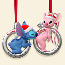Load image into Gallery viewer, “I Found the Best Butt Ever” - Personalized Little Monster Christmas Rings Acrylic Ornament - Custom Gift for Couples Ornament PopCulturePrints
