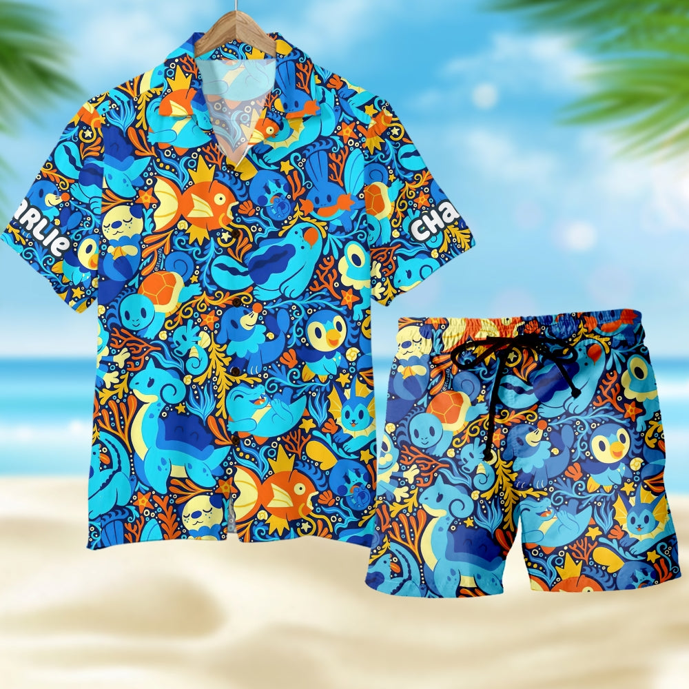 Personalized Hawaiian Set for Gaming Enthusiasts - Vibrant Game Character Design Hawaiian Shirts PopCulturePrints