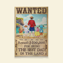 Load image into Gallery viewer, Wanted: Best Dad - Personalized Family Canvas Print Poster &amp; Canvas PopCulturePrints
