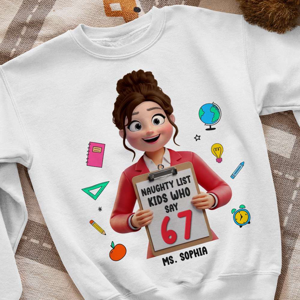 Naughty List Teacher Shirt - Personalized Gift for Teachers Shirts PopCulturePrints