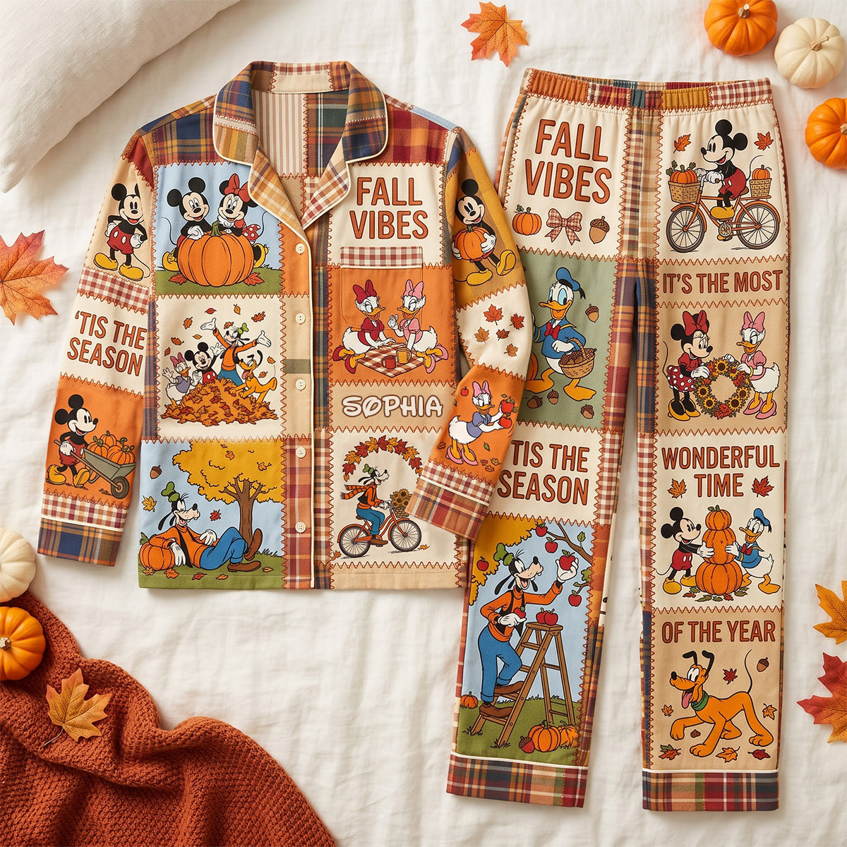 “Fall Vibes are Here!” - Beloved Autumn Pajama Set - Personalized Gifts