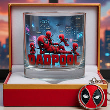 Load image into Gallery viewer, “Celebrate Dad with a Touch of Humor!” - Personalized Father's Day Hero Squad Round Glass - Gift for Dad, Grandpa &amp; Kids Glass PopCulturePrints
