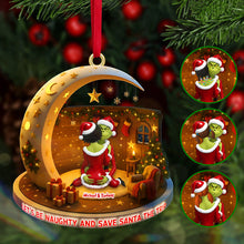Load image into Gallery viewer, Let&#39;s Be Naughty and Save Santa the Trip - Personalized Acrylic Ornament for Couples
