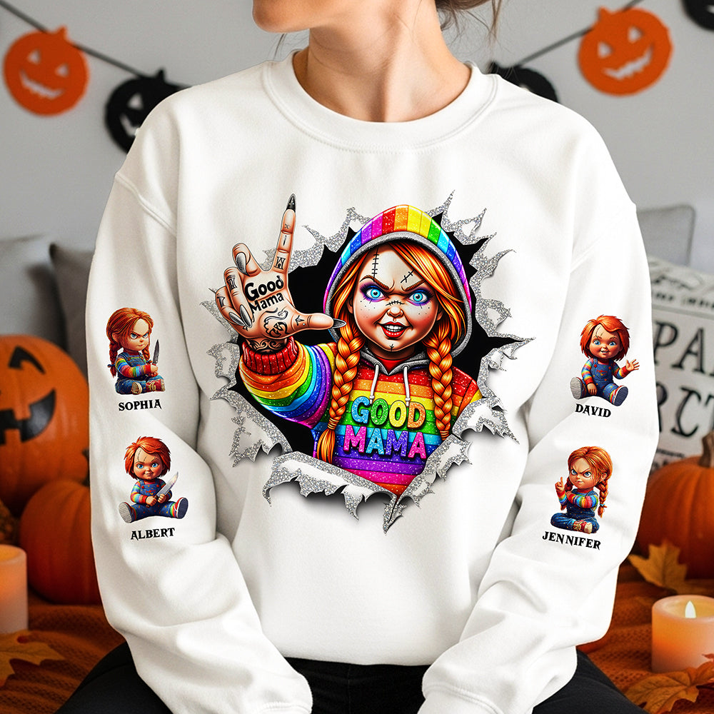 Good Mama: Rock Your Style with Custom Personalization - Halloween Shirt for Moms and Grandmas AOP Products PopCulturePrints