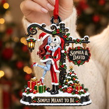 Load image into Gallery viewer, Simply Meant to Be - Spooky Sweethearts Acrylic Christmas Ornament - Personalized Gift for Couples
