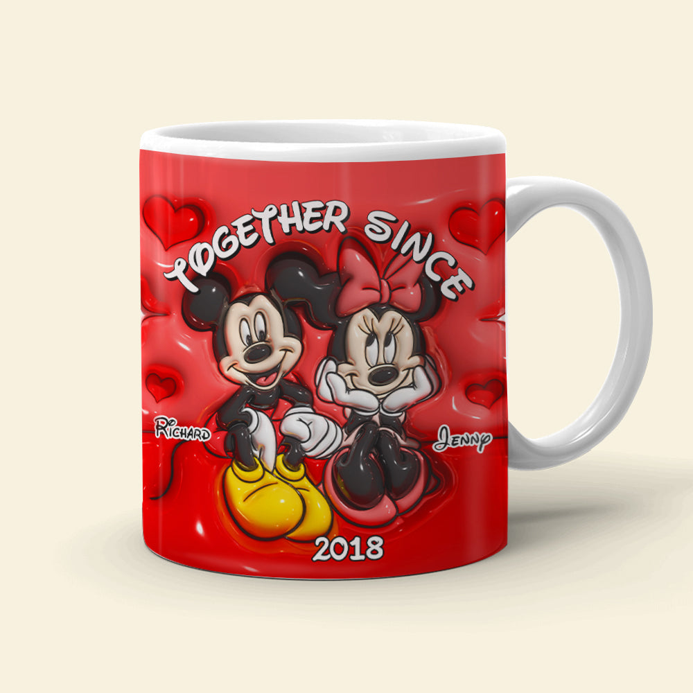 Custom 'Together Since' Mouse Couple Mug - Perfect Valentine's Day Gifts Coffee Mug PopCulturePrints