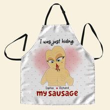 Load image into Gallery viewer, Personalized Couple Apron - 'I Was Just Hiding' Aprons PopCulturePrints
